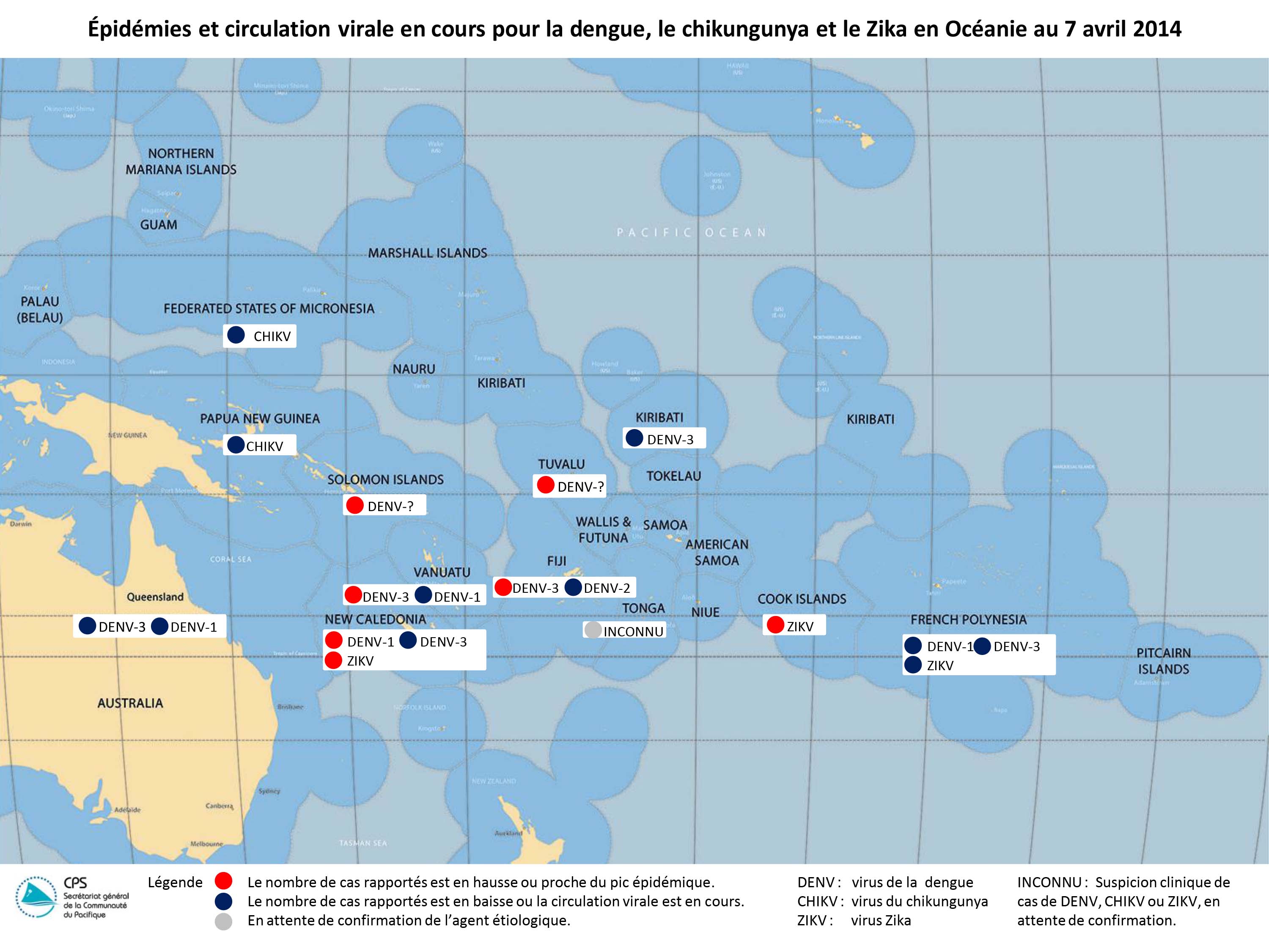 État des foyers épidémiques au 7 avril 2014