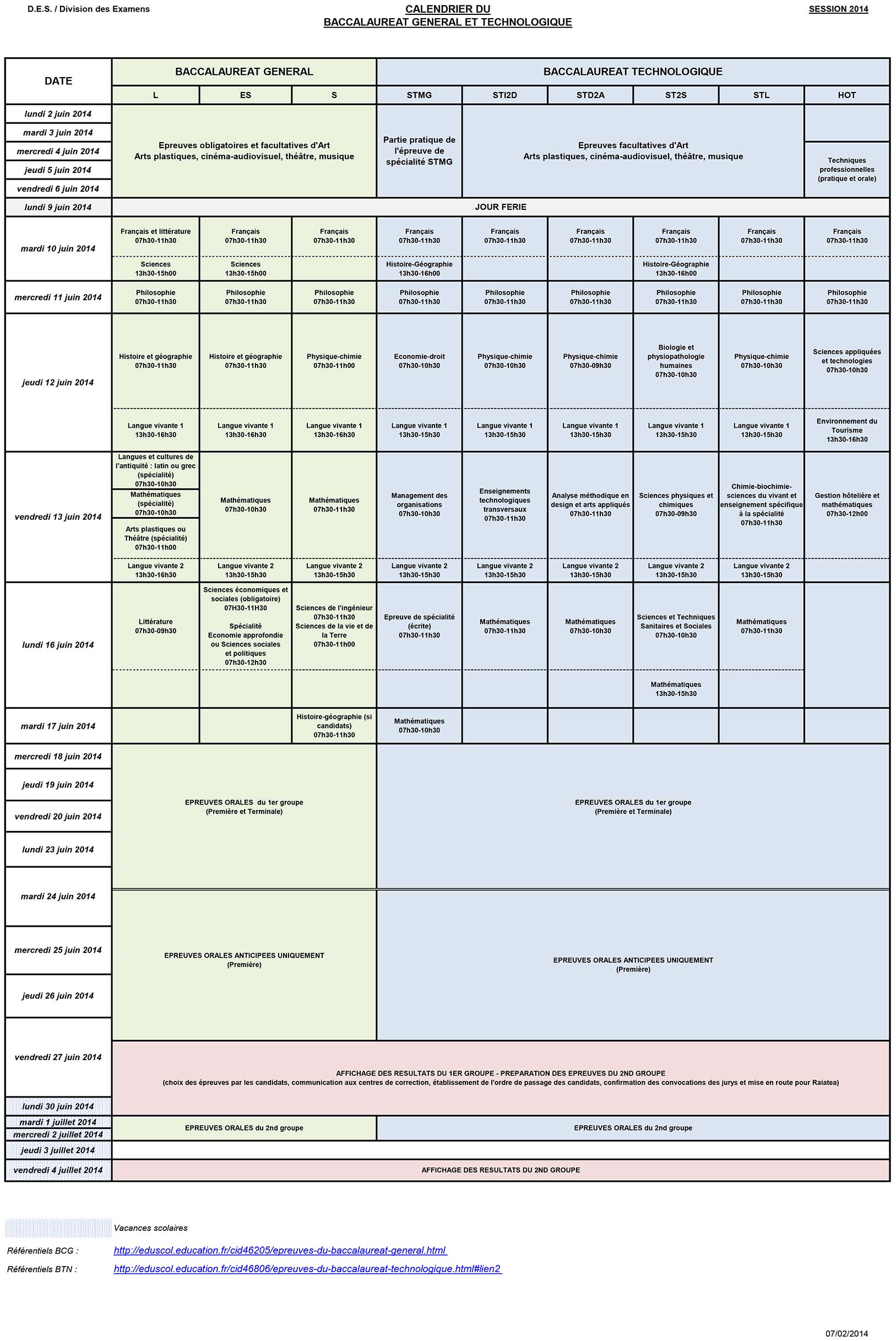 Calendrier BCG_BTN_2014_5 FEVRIER 2014