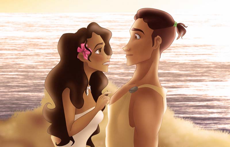 En l'absence d'images officielles des studios, seule des croquis de fans représentent ce que pourrait être la future Moana ©DR