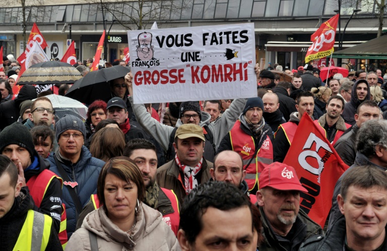 Manifestation contre la loi travail le 31 mars 2016 à Valenciennes. © AFP