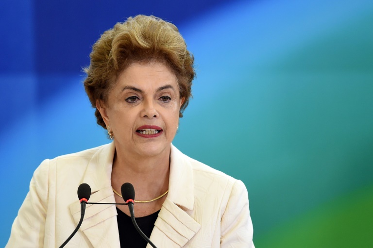 La présidente brésilienne Dilma Rousseff le 17 mars 2016 à Brasilia. © AFP