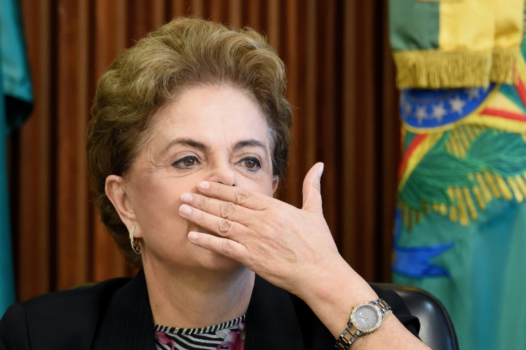 La présidente brésilienne Dilma Rousseff le 11 mars 2016 à Brazilia. © AFP