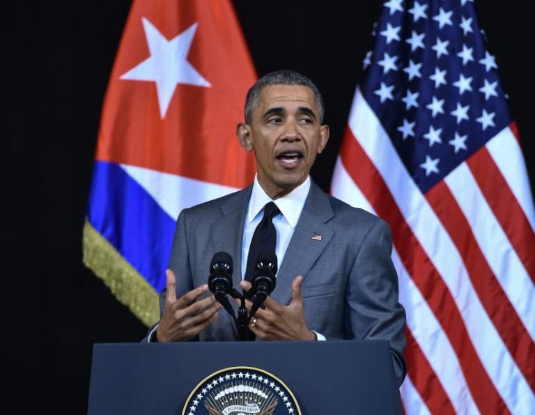 Discours du président américain Barack Obama, le 22 mars 2016 à La Havane. © AFP