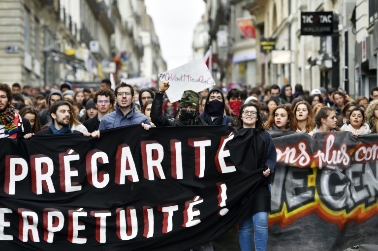 Manifestation contre la loi Travail, le 9 mars 2016 à Nantes. © AFP