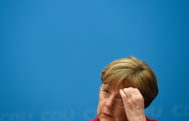 La chancelière allemande Angela Merkel au siège de son parti le CDU à Berlin, le 14 mars 2016. © AFP