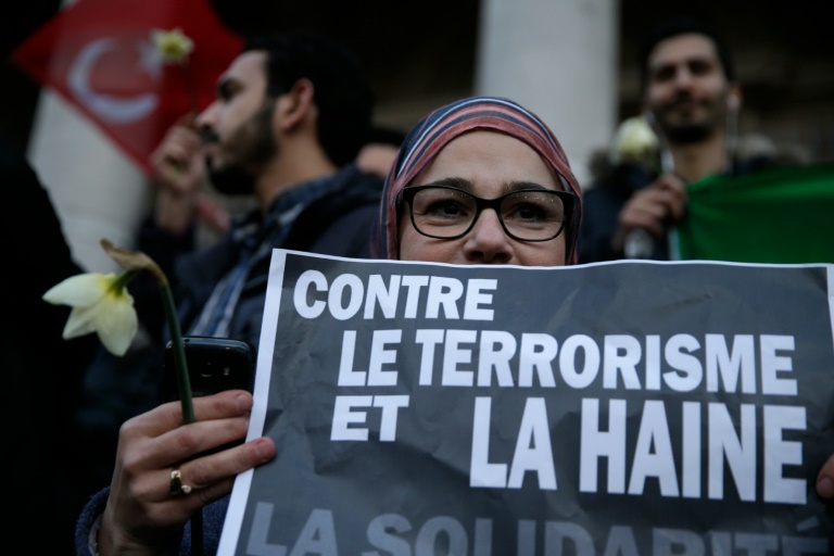 Manifestation contre le terrorisme place de la Bourse le 23 mars 2016 à Bruxelles . © AFP