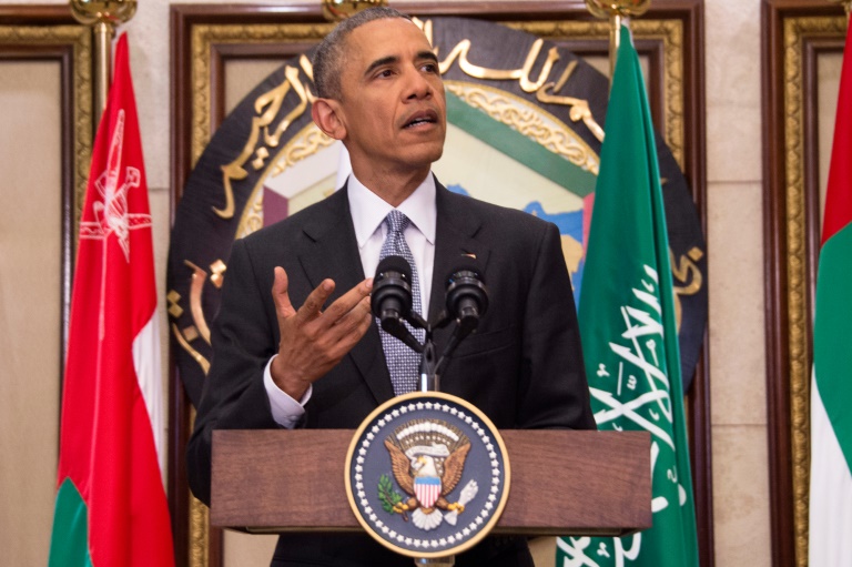 Le président américain Barack Obama à Ryad, le 21 avril 2016, en Arabie saoudite. © AFP