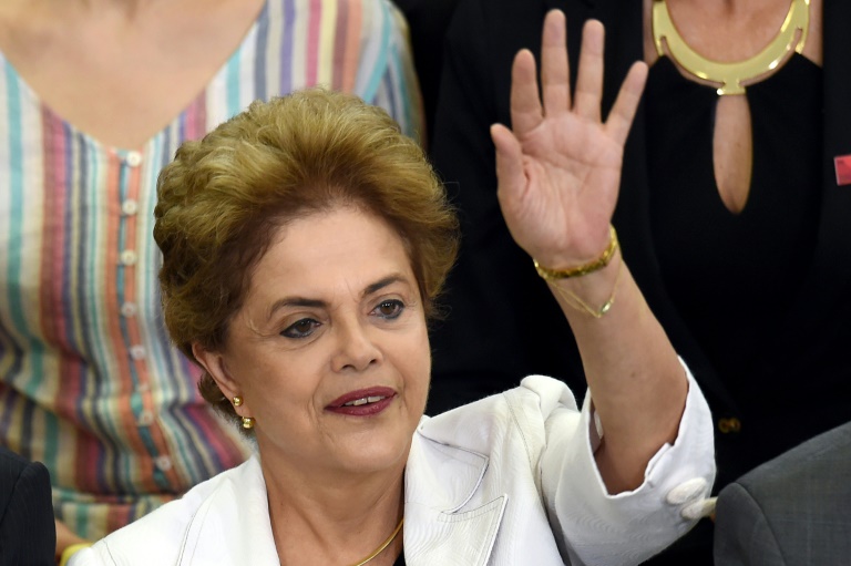 La présidente brésilienne Dilma Rousseff le 12 avril 2016 à Brasilia. © AFP