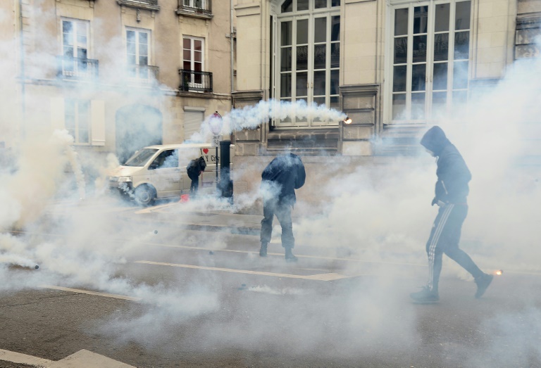 Manifestation à Nantes le 5 avril 2016, contre le projet de Loi travail. © AFP